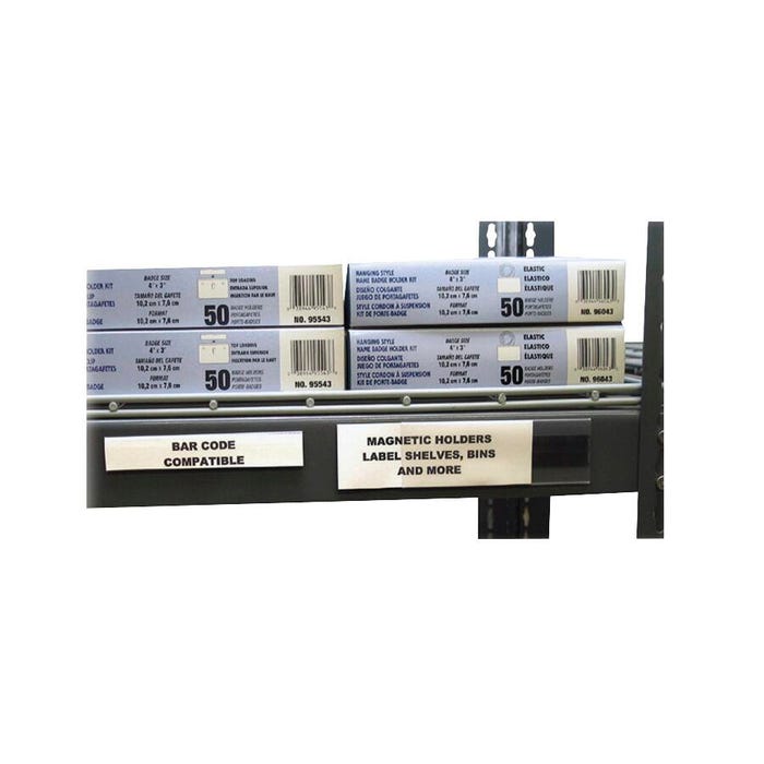 C-Line Hol-Dex Magnetic Label Holder, 2 x 6 Inches, Clear, Pack of 10