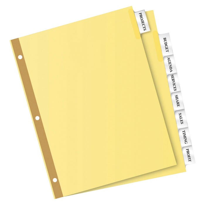 Avery Big Tab Insertable Dividers, 8 Tab, Buff/Clear, 24 Sets