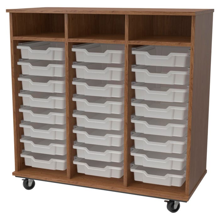 Classroom Select Expanse Series Mobile Tote Storage Cabinet, 24 Three Inch Totes, 44 x 20 x 44 Inches