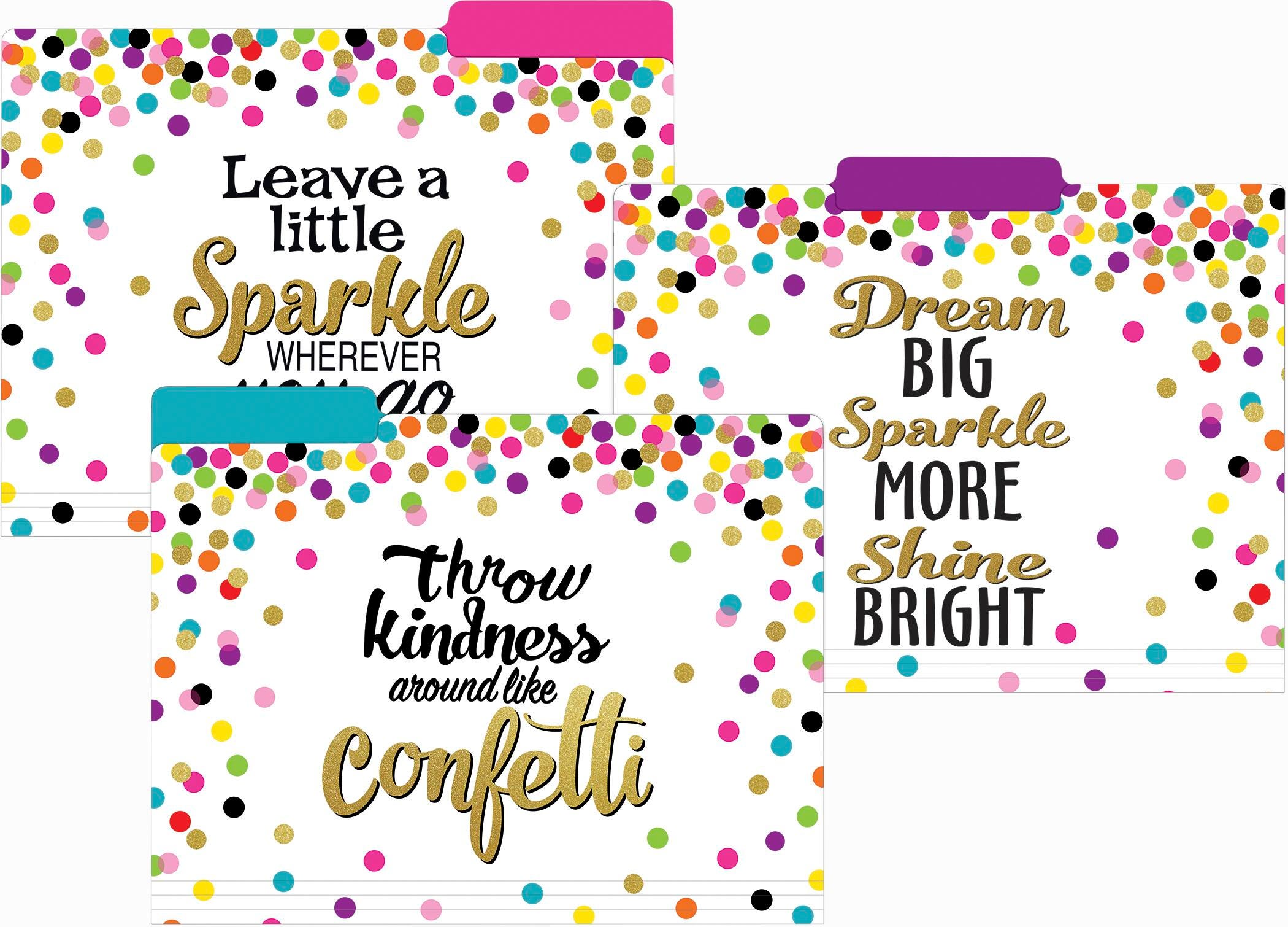 Teacher Created Resources Confetti File Folders, Letter Size, Set of 12 2129820