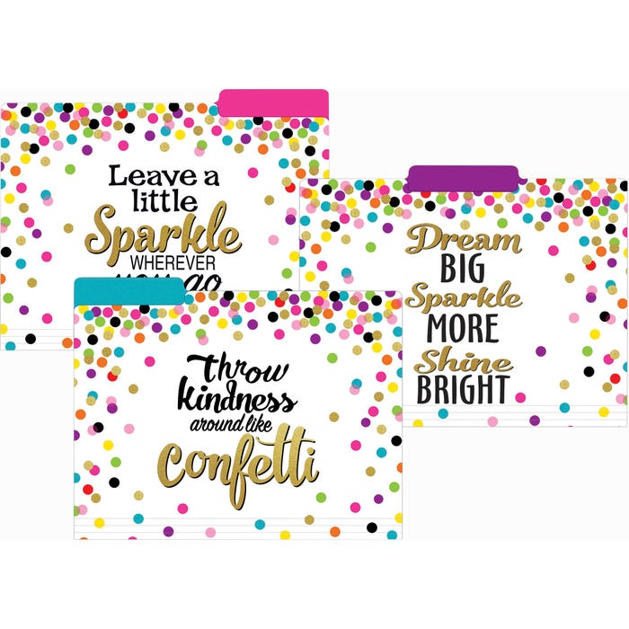 Teacher Created Resources Confetti File Folders, Letter Size, Set of 12