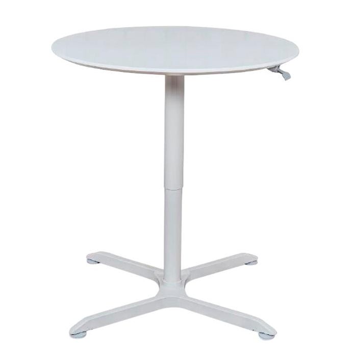 Luxor Round Cafe Table, Pneumatic Height Adjustable, 36 Diameter, 25-42 Inches High, White