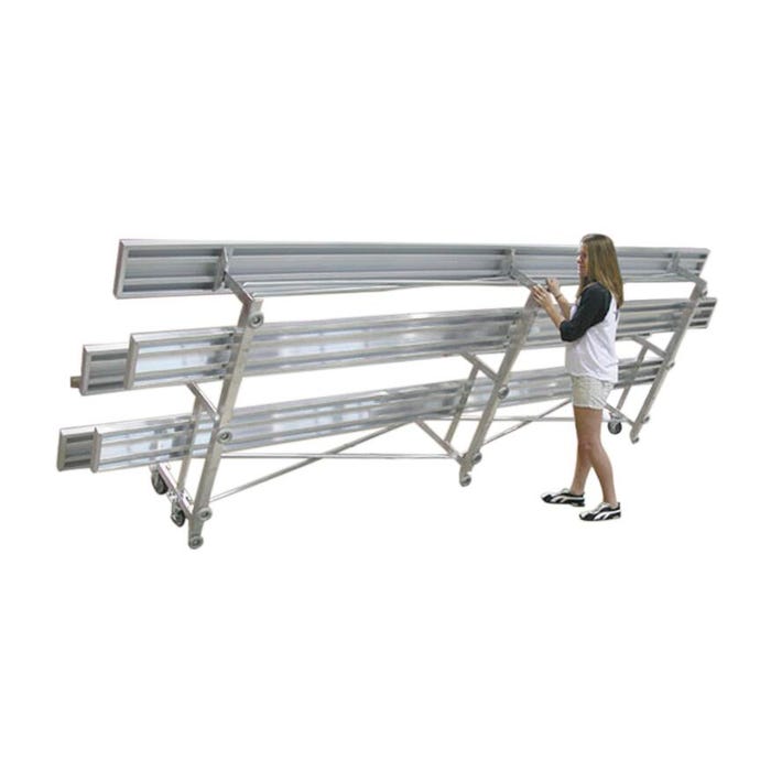 National Recreation Systems Tip N Roll 3 Row Standard Bleachers, 9 Feet