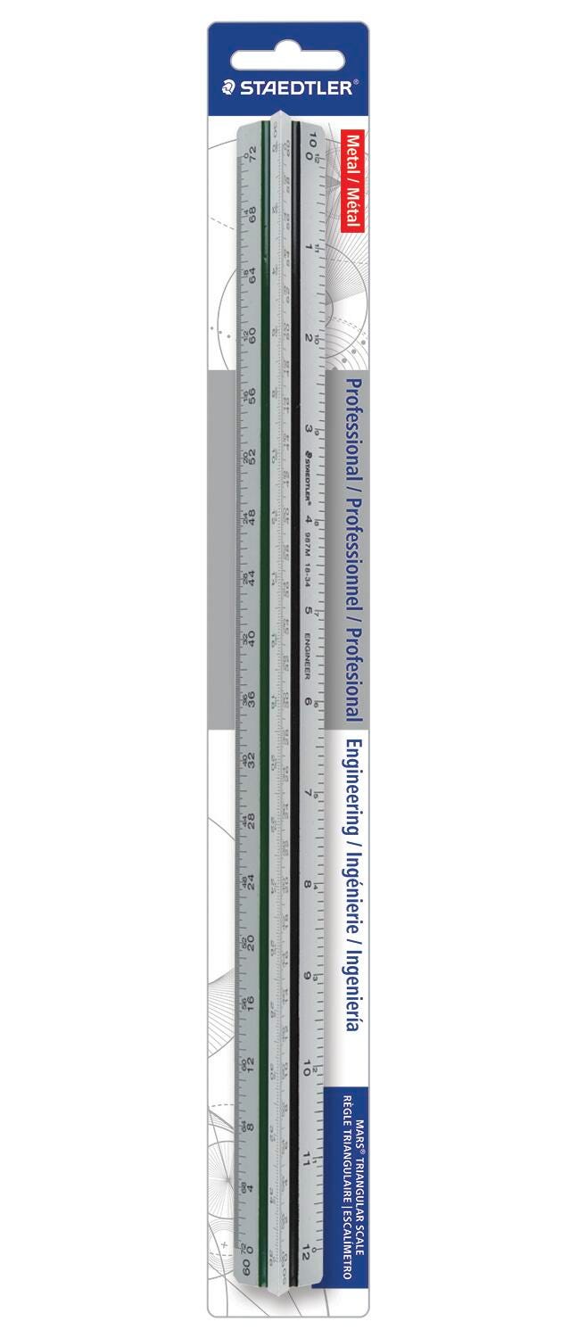 Staedtler 12 Inch Imperial Engineer's Scale, Metal 2132095