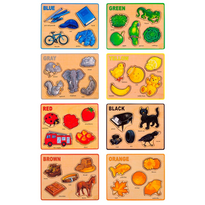 Everrich Objects and Animals Small Color Puzzles, Set of 8