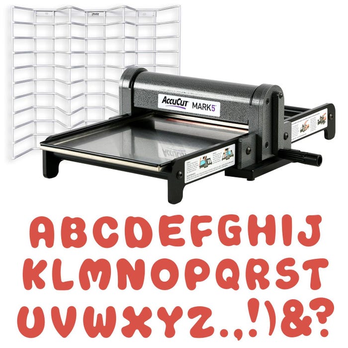 AccuCut Mark 5 Alphabet Starter Set, Uppercase Jellybean, 4 Inches