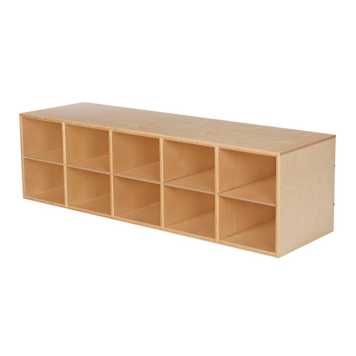 Childcraft Stacker Compartment Storage, 10 Bin Capacity, 46-1/4 x 14-1/4 x 13-3/4 Inches