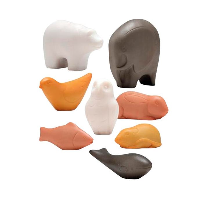 Yellow Door Sensory Play Animal Stones, 8 Pieces