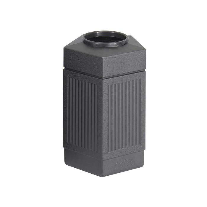 Safco Canmeleon Open Top Pentagon Receptacle, 30 Gallon, Black