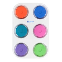 Jack Richeson Large Tempera Cakes with Tray, Assorted Secondary Colors, Set of 6, Item Number 401192
