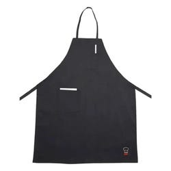 Winco Full Length Downing Cotton Bib Apron, 33 Inches Long, 2 Pockets, Black