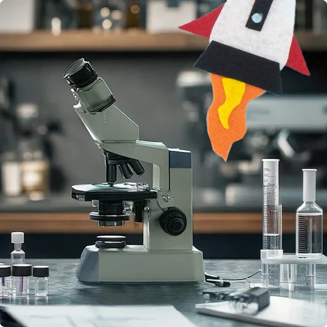 microscope in a science lab setting