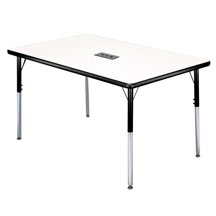 Classroom Select Activity Table with Power, Adjustable Height, Rectangle, 30 x 60 Inches