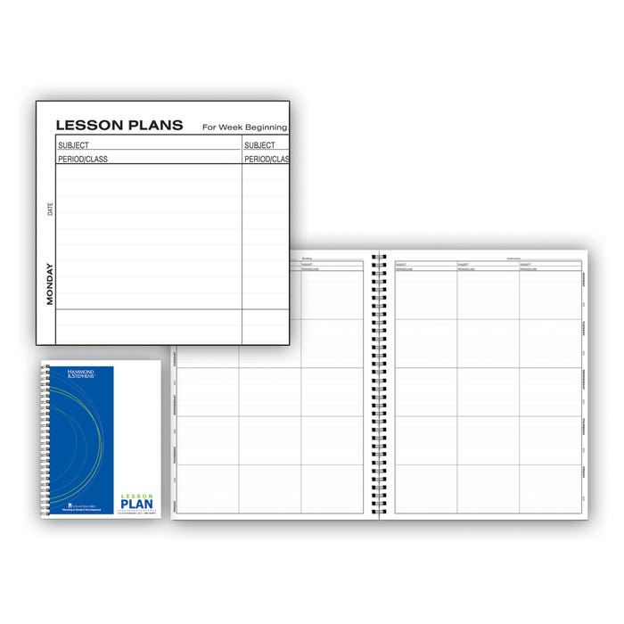Hammond & Stephens 0403-8 P Lesson Plan Book, PolyIce Cover, 8-1/2 x 11 Inches, 8 Subjects, 40 Week, Green/ Blue