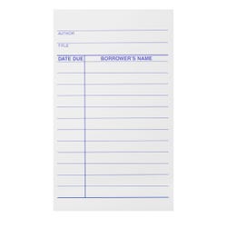 School Smart Library Due Date Cards, 3 x 5 Inches, White, Pack of 500 1485890