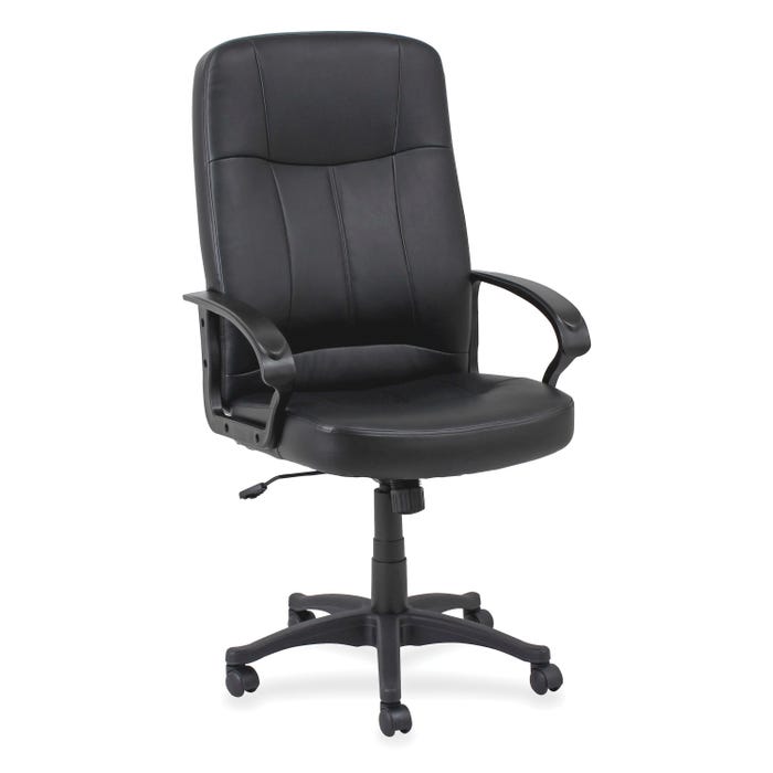 Classroom Select Deluxe Leather Office Chair, 26 x 29-1/2 x 50 Inches, Black