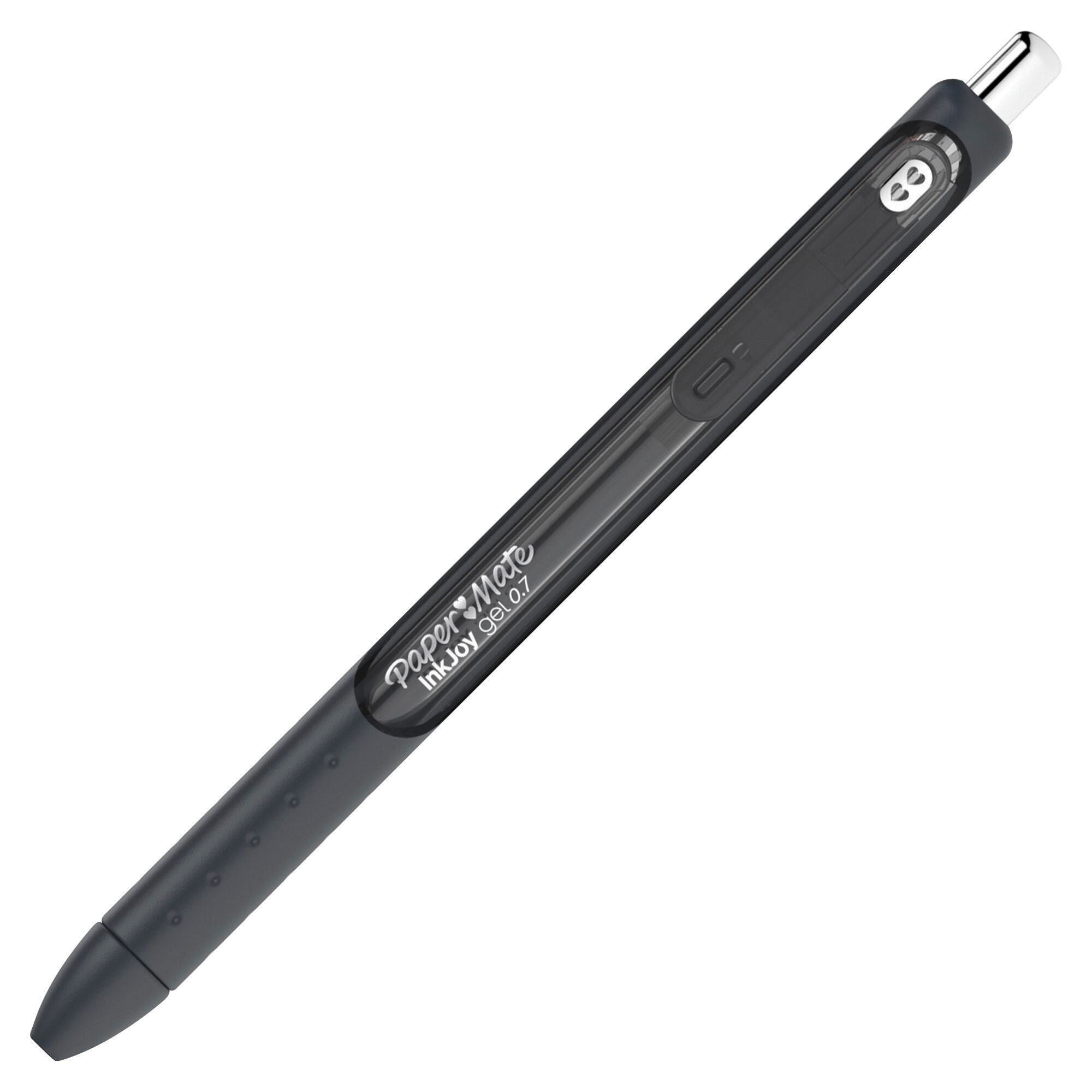 Paper Mate InkJoy Retractable Gel Pens, Medium Point, 0.7 mm, Black, Pack of 12 1539760