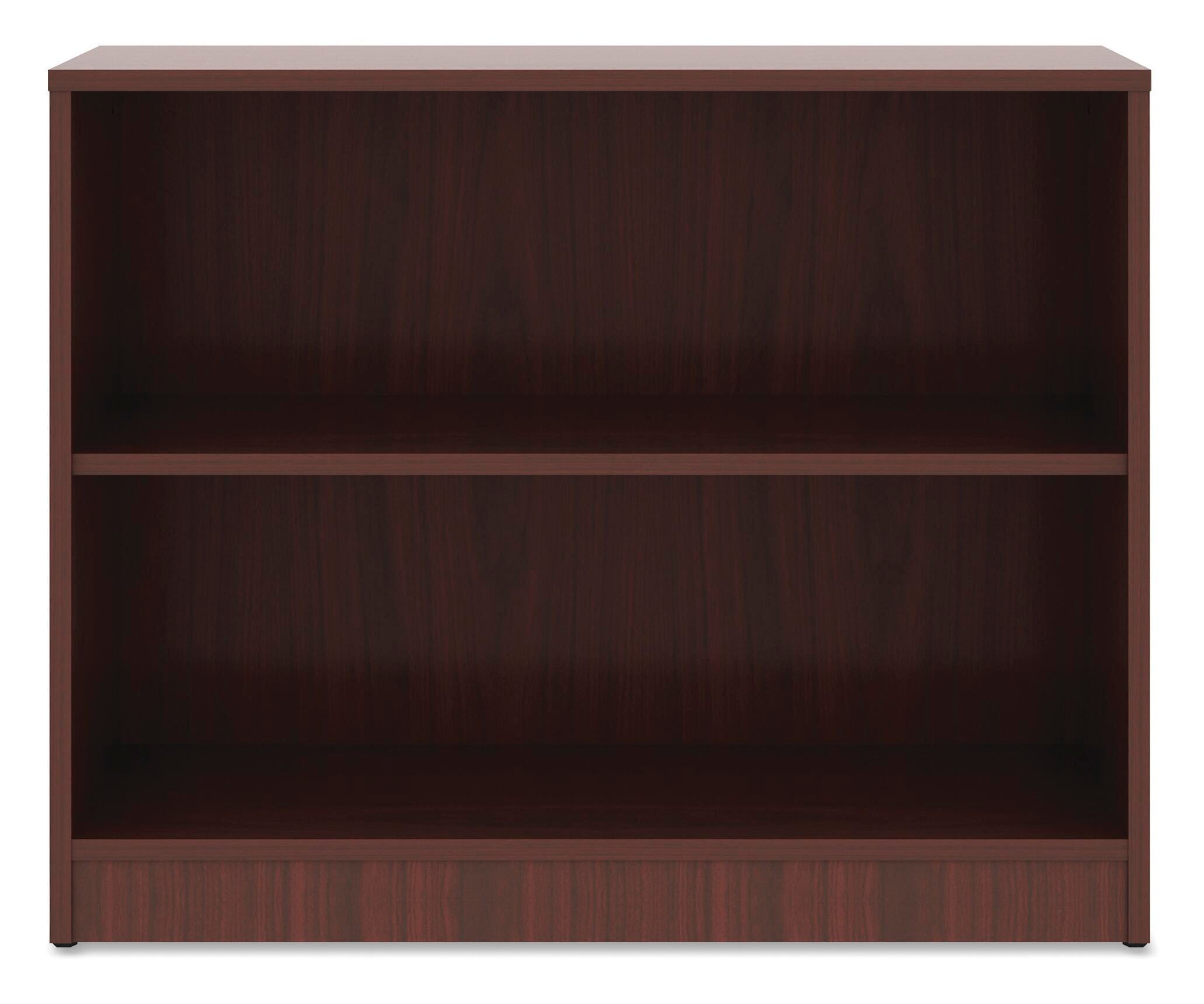 Image for Lorell Laminate 2 Shelf Bookcase, 36 x 12 x 29-1/2 Inches, Mahogany from School Specialty