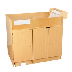 Childcraft Changing Table with Steps on Left, Wooden, 46-3/4 x 27-1/8 x 41 Inches 1464149