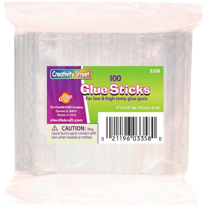 Creativity Street Dual Temperature Mini Glue Sticks, 5/16 x 4 Inches, Pack of 100