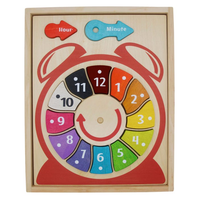 BeginAgain Teaching Clock Bilingual Wooden Puzzle