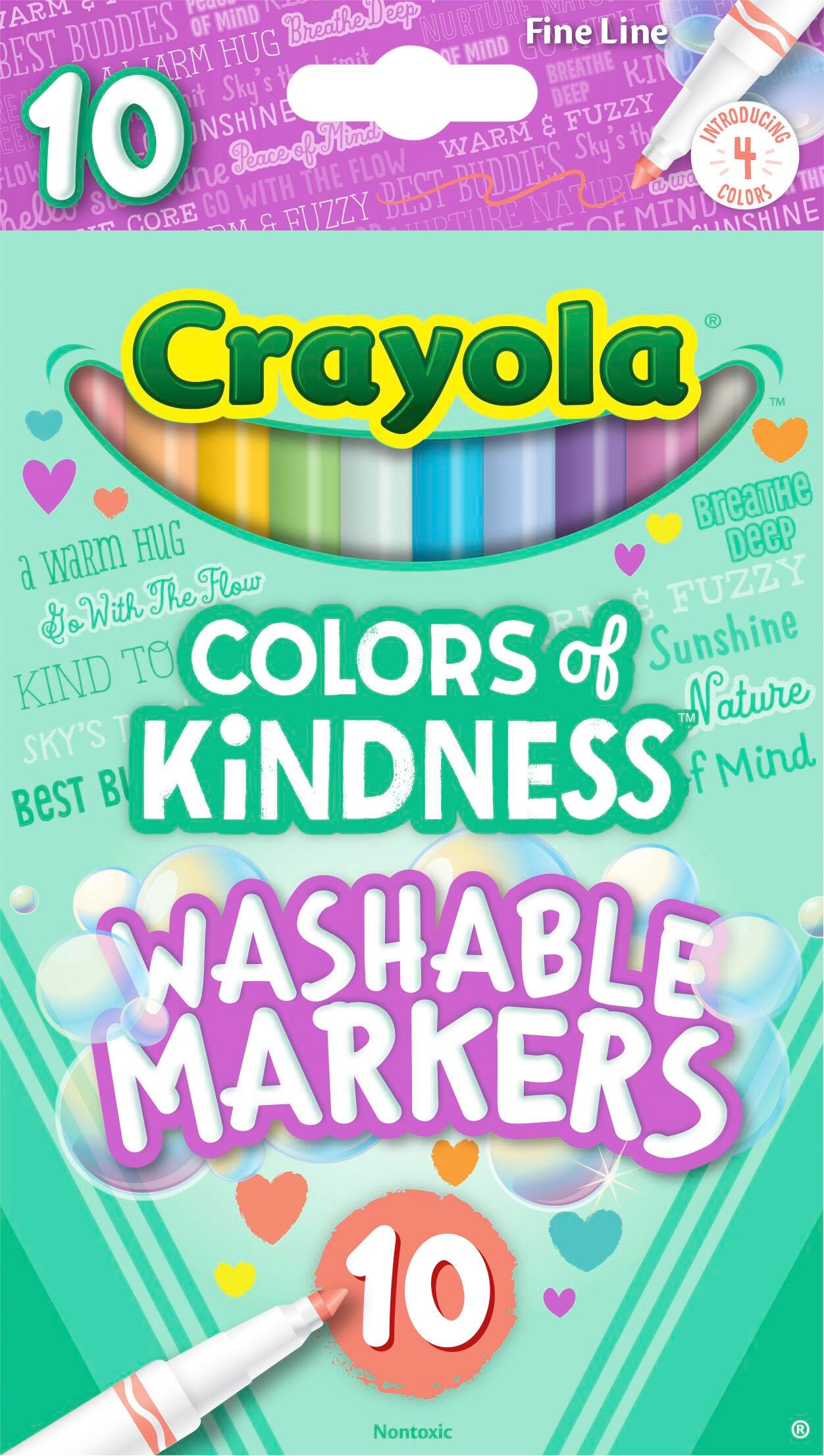 Crayola Colors of Kindness Markers, Fine Line, Assorted Colors, Set of 10 Item Number 2102438
