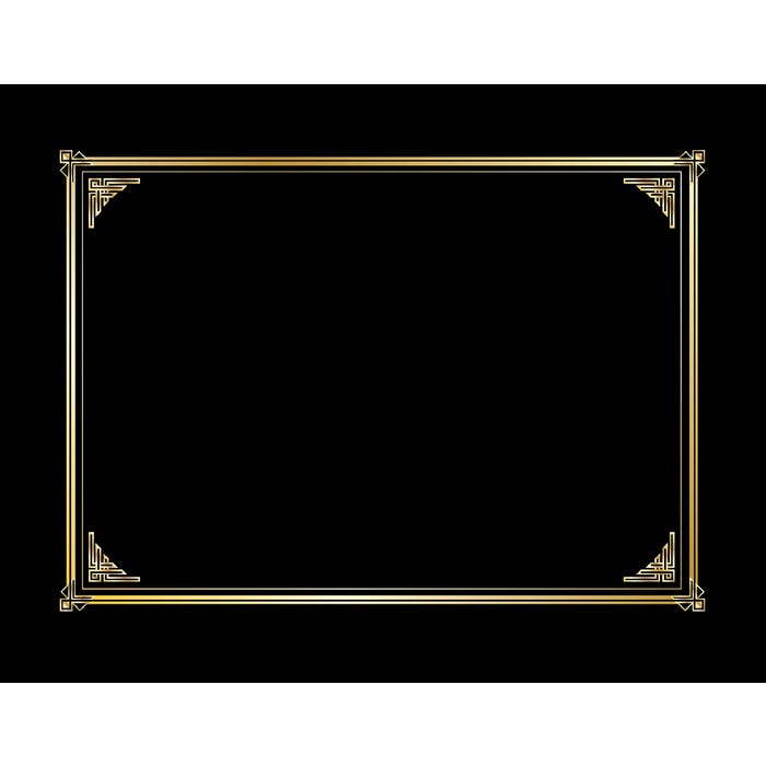 Geographics Document Cover, Gold Foil, 12-1/2 x 9-3/4 Inches, Black Linen Texture, Pack of 6