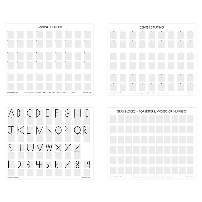 Handwriting Without Tears Block Paper - 8 1/2 x 11 inches - Set of 105 Sheets - Gray