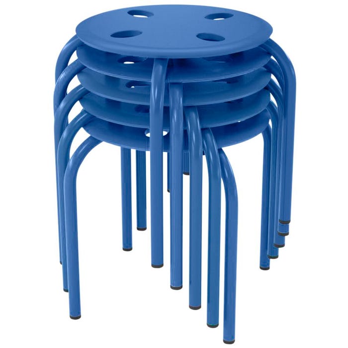 Classroom Select Prima Stool, 12-Inch Seat Height, Blue, Set of 5