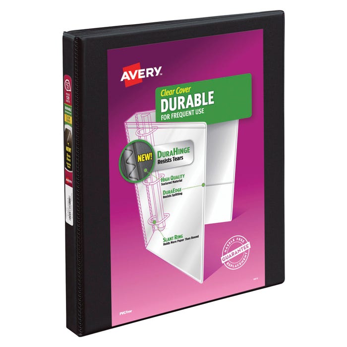 Avery Durable View Binder with Slant Ring, 1/2 Inch, Black