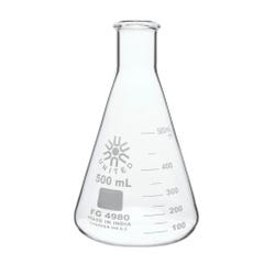 United Scientific Erlenmeyer Flask, Narrow Mouth, Borosilicate Glass, 500ml, Item Number 2089979