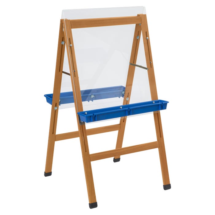 Childcraft Outdoor Easel, Wooden, 2 Blue Paint Trays, 24 x 26-5/8 x 44-1/2 Inches