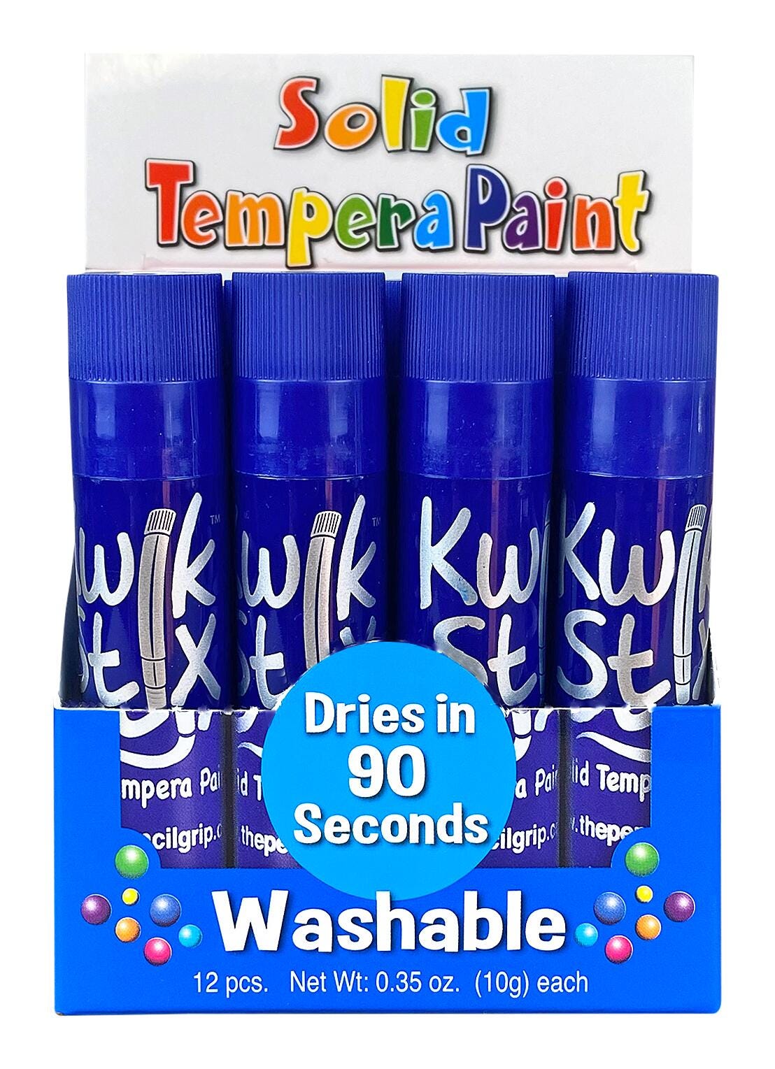 Kwik Stix Tempera Paint Sticks, Blue, Set of 12