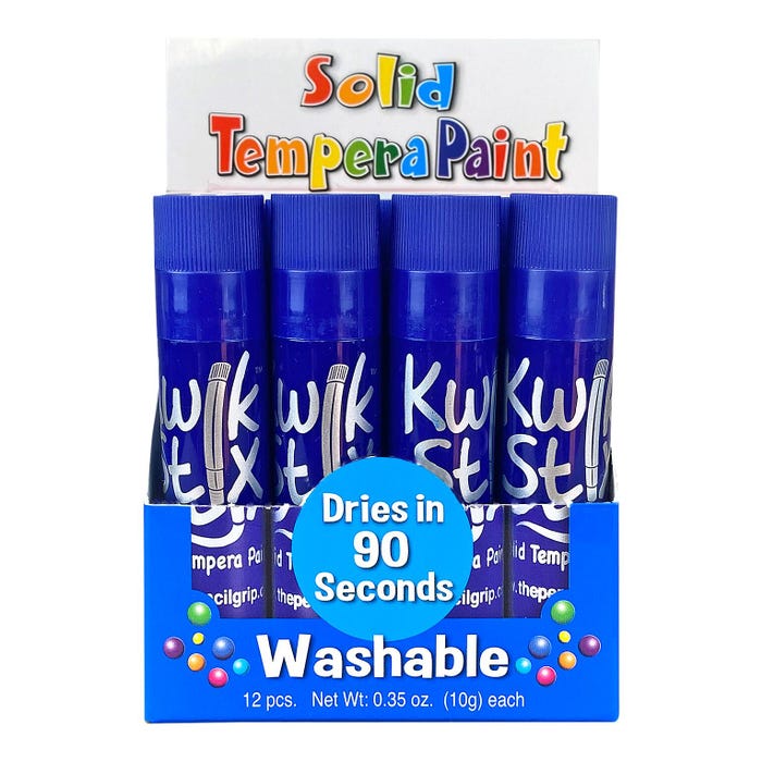 Kwik Stix Tempera Paint Sticks, Blue, Set of 12