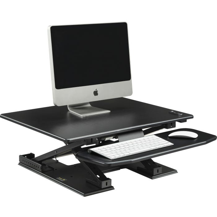 Lorell Sit-to-Stand Electric Desk Riser, 28-3/4 x 35-3/4 x 17 Inches, Black