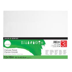 Daler-Rowney Simply Canvas Panel, 12 x 16 Inches, Pack of 3, Item Number 2096258