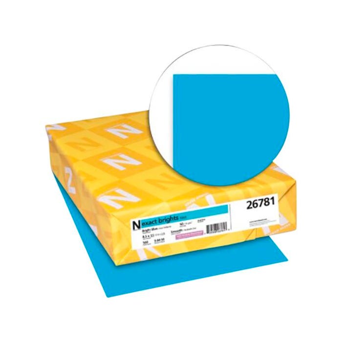 Exact Color Copy Paper, 8-1/2 x 11 Inches, 20 lb, Bright Blue, 500 Sheets
