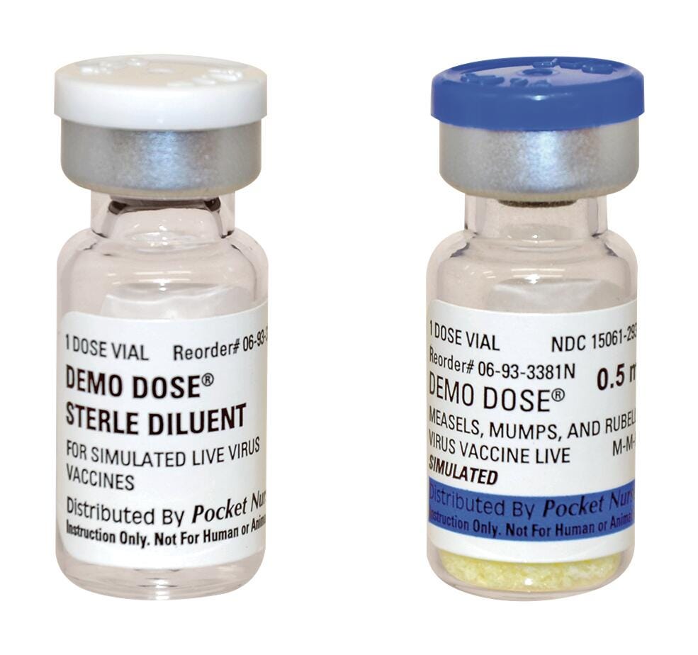 Demo Dose Measles, Mumps, and Rubella (MMR) A&B, 2 mL