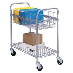 Safco Mail Cart, 39 in W X 18-3/4 in D X 38-1/2 in H, 600 lb, Gray, Powder Coated, Item Number 1134790