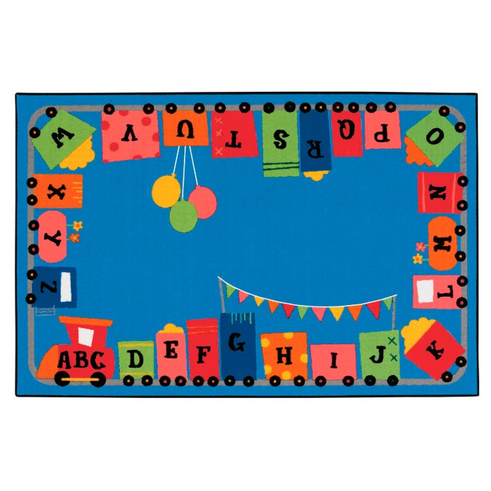 Carpets for Kids KID$Value Alpha Fun Train Carpet, Rectangle