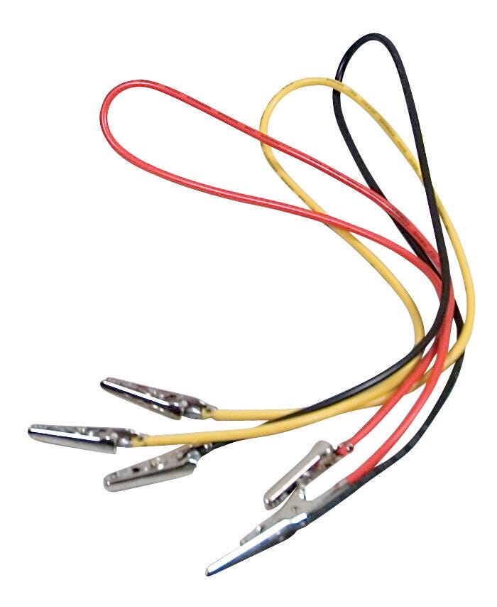 Frey Scientific Alligator Clip Test Leads, 22 Gauge, 16 Inch Plated, Pack of 6, Item Number 120-4610