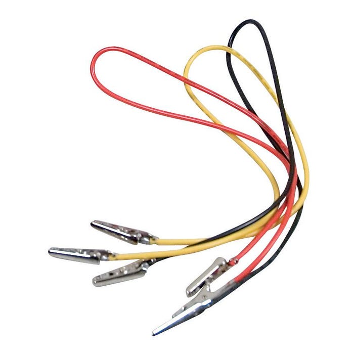 Frey Scientific Alligator Clip Test Leads, 22 Gauge, 16 Inch Plated, Pack of 6