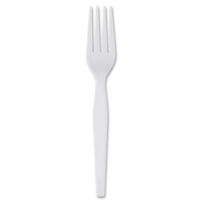 Dixie Foods Heavyweight Fork, 7-1/10 L in, Polystyrene, White, Case of 1000