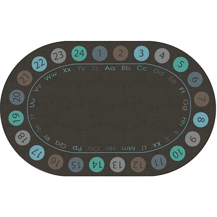 Childcraft Colorful Circles ABC123 Carpet, Oval