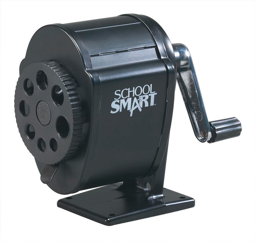 School Smart Multi-Hole Metal Pencil Sharpener, Black, Item Number 084835