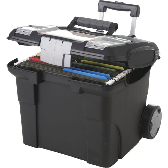 Storex Premium File Cart, 16 x 15 x 14-1/4 Inches, Black