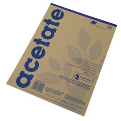 Grafix Acetate Pad, 9 x 12 Inches, Clear, 25 Sheets Item Number 1436156