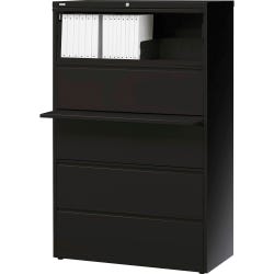 Lorell Fortress Lateral File Cabinet, Black, 42 x 18-5/8 x 67-3/4 Inches