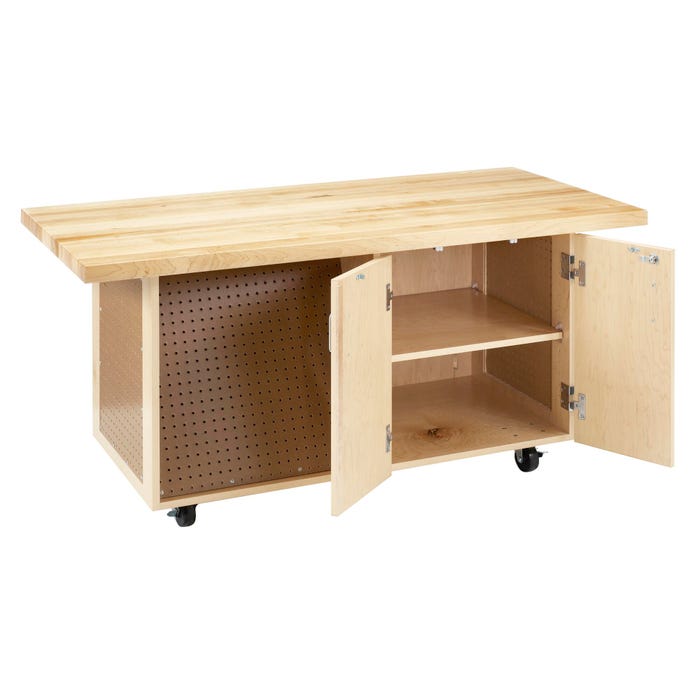 Diversified Woodcrafts Mobile Workbench, 60 x 28 x 29-1/2 Inches, Maple Top