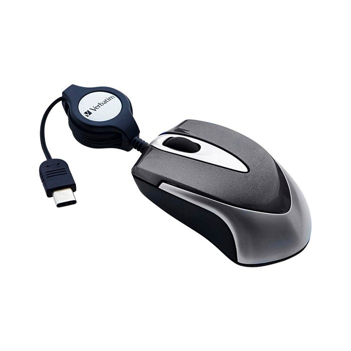 Verbatim USB-C Mini Optical Travel Mouse, Black
